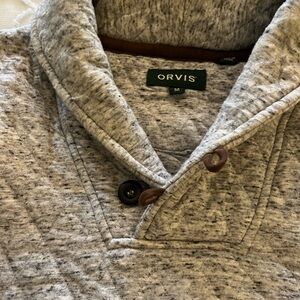Orvis Gray Shawl Collar Sweatshirt
